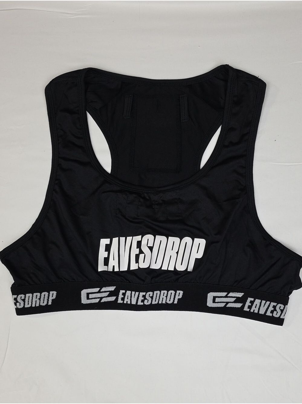 Eavesdrop Black Logo Sports Bra Large